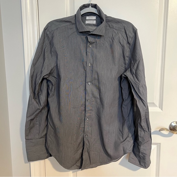 Calvin Klein Other - Calvin Klein Men's Charcoal Pinstripe Dress Shirt